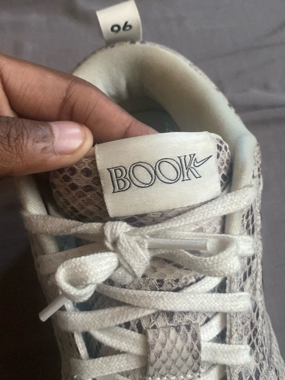 Nike Kids Snake-Print Sneakers in Beige and White